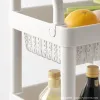 【CL】26Q2#3077 White multi-layer storage rack, coat rack, simple storage cabinet, shelf, multi-functional household storage rack, organizing rack Application Scenario